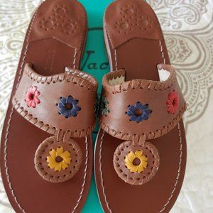 NEW JACK ROGERS NATURAL JACKS SANDAL COGNAC SIZE 7